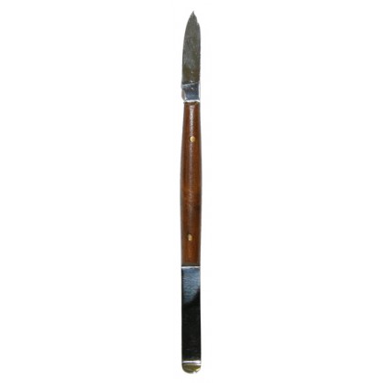 Standard Mini Fahnestock (Flat) Wax Knife 130mm - Short with Wood Handle - 1pc